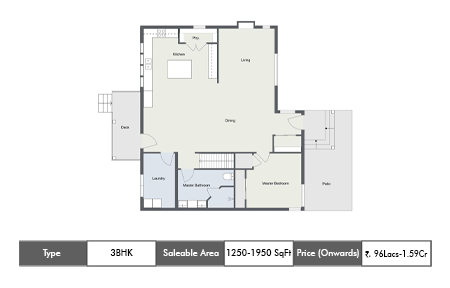 3 BHK floor plan